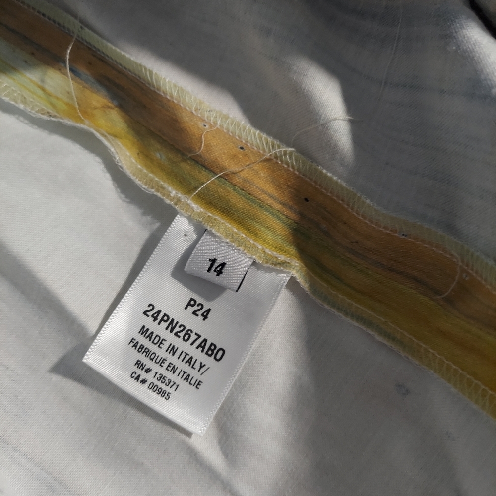 $3290 NEW OSCAR DE LA RENTA ABSTRACT CALENDULA ART MIDI DRESS US 14 - Picture 9 of 11